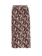 Matchesfashion.com Msgm - Floral-print Pintuck-pleat Midi Skirt - Womens - Black Multi