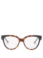 Gucci - Chain-embellished Oversized Cat-eye Glasses - Womens - Brown