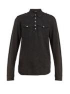 Balmain Long-sleeved Cotton Polo Shirt