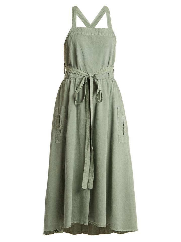 The Great The Apron Waist-tie Cotton Pinafore Dress