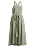 The Great The Apron Waist-tie Cotton Pinafore Dress