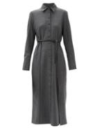 Matchesfashion.com Altuzarra - Edith Wool-blend Shirt Dress - Womens - Grey