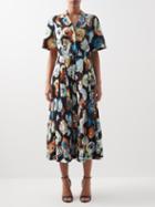 Jason Wu Collection - Abstract-print Cotton Shirt Dress - Womens - Black Multi