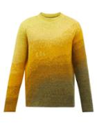Erl - Bowy Gradient-jacquard Mohair-blend Sweater - Mens - Yellow