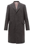 Matchesfashion.com Thom Browne - Single Breasted Brushed Woollen Twill Overcoat - Mens - Grey