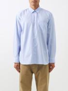 Comme Des Garons Shirt - Microstriped Cotton-poplin Shirt - Mens - Blue