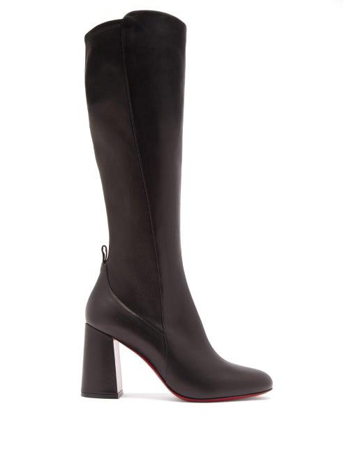 Matchesfashion.com Christian Louboutin - Kronobotte 85 Leather Knee Boots - Womens - Black