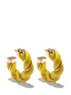 Ladies Jewellery Bottega Veneta - Leather & Gold-plated Sterling-silver Earrings - Womens - Yellow