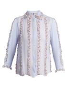 Jupe By Jackie Swan Embroidered-ruffle Silk Shirt