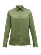 Matchesfashion.com 73 London - Silk Charmeuse Shirt - Mens - Green