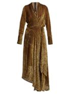 Matchesfashion.com Petar Petrov - Daliah Metallic Fil Coup Chiffon Dress - Womens - Black Gold
