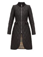 Matchesfashion.com Burberry - Ongar Vintage Check Lined Quilted Coat - Womens - Black