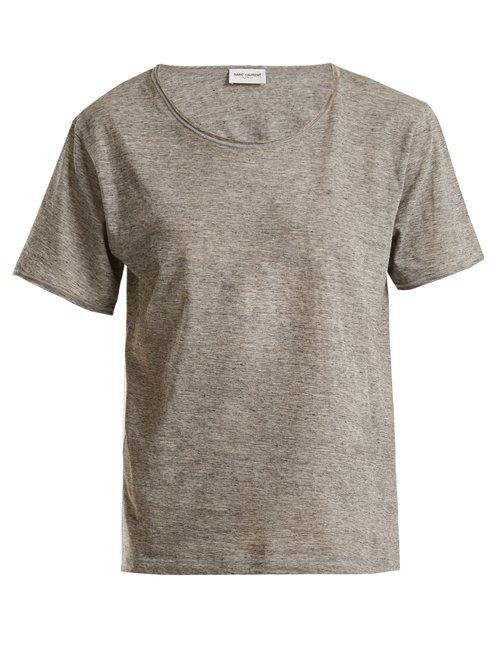 Matchesfashion.com Saint Laurent - Classic Crew Neck T Shirt - Womens - Light Grey