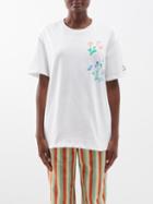 Caro Editions - Kara Flower-print Organic-cotton T-shirt - Womens - White Multi