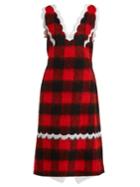 Calvin Klein 205w39nyc Lace-trimmed Checked Dress