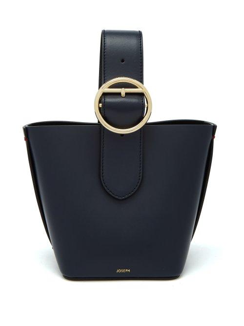 Matchesfashion.com Joseph - Sevres Mini Buckle Handle Leather Bag - Womens - Navy