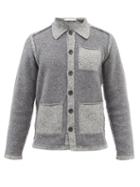 Inis Mein - Patch-pocket Merino-blend Cardigan Jacket - Mens - Grey