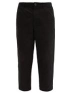 Comme Des Garons Shirt - Cropped Cotton-drill Chinos - Mens - Black