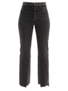 Maison Margiela - Deconstructed Straight-leg Jeans - Womens - Black