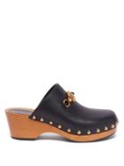 Gucci - Bamboo-buckle Leather Clogs - Womens - Black