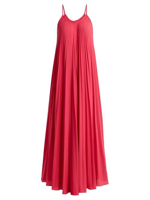 Matchesfashion.com Adriana Degreas - Le Fleur Pleated Crepe Jumpsuit - Womens - Pink
