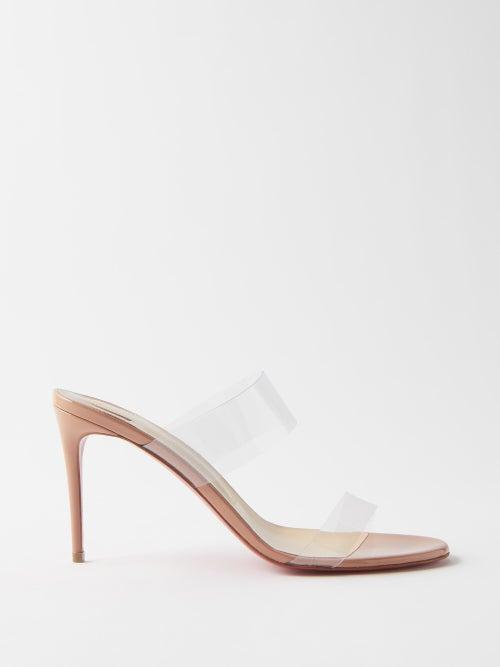 Christian Louboutin - Just Nothing 85 Pvc And Patent-leather Mules - Womens - Nude