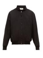 Matchesfashion.com Lemaire - Zip Front Cotton Twill Bomber Jacket - Mens - Black