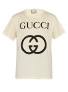 Matchesfashion.com Gucci - Logo Print Cotton T Shirt - Mens - White Black