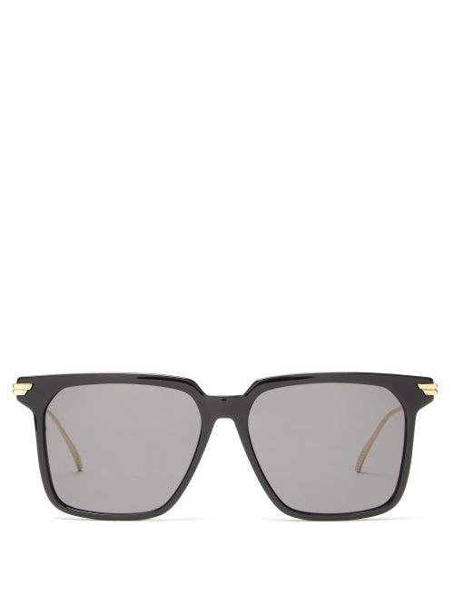 Ladies Accessories Bottega Veneta - Square Acetate Sunglasses - Womens - Black