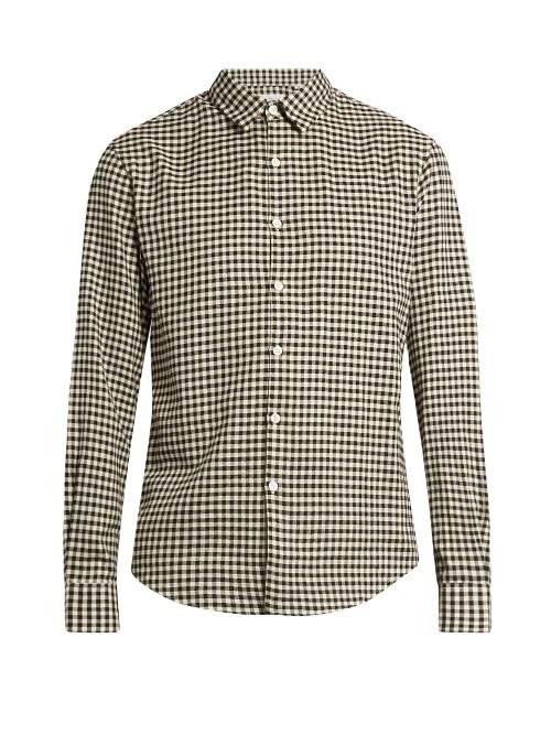 Tomorrowland Long-sleeved Gingham Brushed-cotton Shirt
