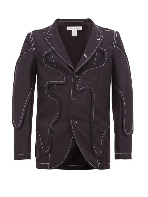 Matchesfashion.com Comme Des Garons Shirt - Appliqud Twill Blazer - Mens - Black