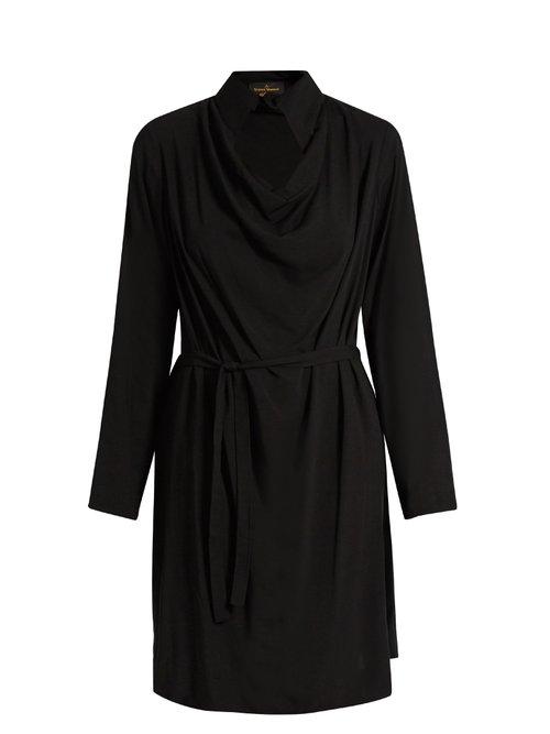 Matchesfashion.com Vivienne Westwood Anglomania - Tondo Cowl Neck Draped Dress - Womens - Black