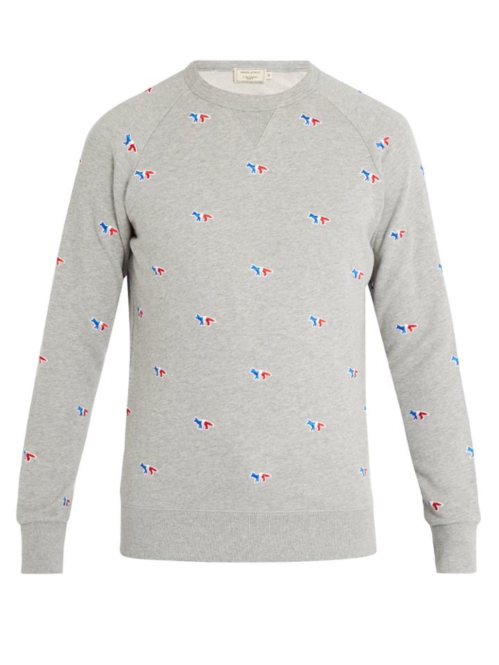 Maison Kitsuné Fox-appliqu Cotton-jersey Sweatshirt