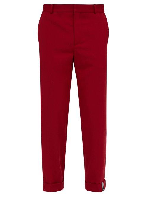 Matchesfashion.com Y/project - Roll Up Cuff Wool Blend Trousers - Mens - Red