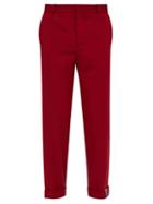 Matchesfashion.com Y/project - Roll Up Cuff Wool Blend Trousers - Mens - Red