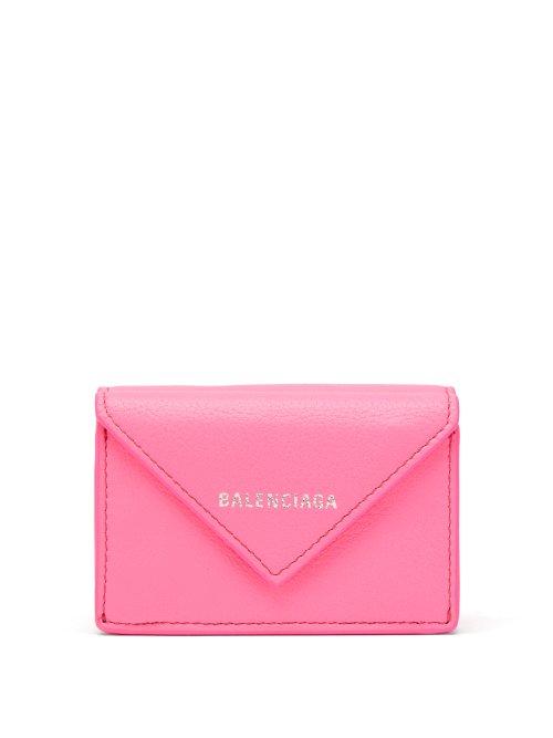 Matchesfashion.com Balenciaga - Paper Mini Leather Wallet - Womens - Pink