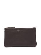 Matchesfashion.com Mtier - Larger Things Trio Leather And Linen Pouch - Mens - Brown Multi