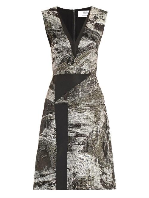 Prabal Gurung Lurex-jacquard V-neck Dress