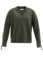 Matchesfashion.com Jw Anderson - Cable-knitted Alpaca And Yak Wool-blend Sweater - Womens - Khaki