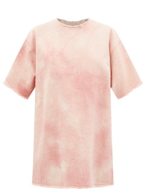 Ladies Rtw Marques'almeida - Tie-dyed Denim T-shirt Dress - Womens - Pink White