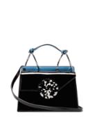 Matchesfashion.com Danse Lente - Phoebe Bis Two Tone Patent Leather Bag - Womens - Black Blue