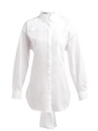 Matchesfashion.com Prada - Mirrored Cotton Poplin Shirt - Womens - White