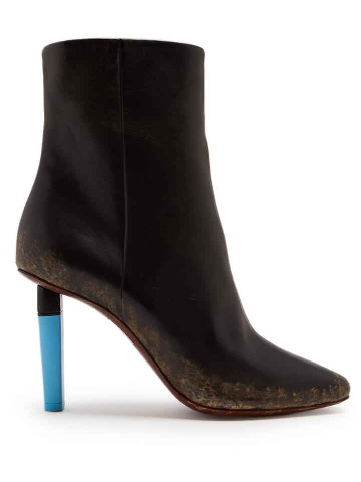 Vetements Highlighter-heel Leather Ankle Boots