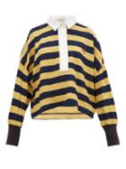 Matchesfashion.com Loewe - Stripe Cotton Knitted Polo Top - Womens - Yellow Multi
