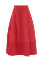 Alexander Mcqueen - High-rise Ribbed-knit Midi Skirt - Womens - Red