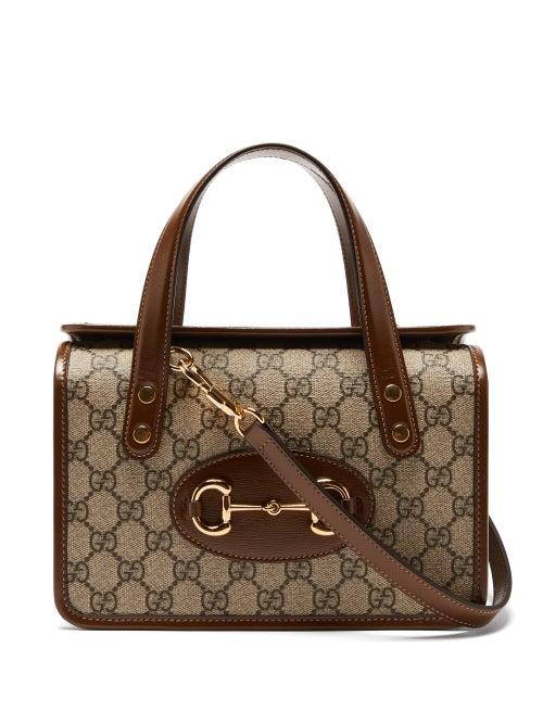 Gucci - 1955 Horsebit Gg-logo Coated-canvas Bag - Womens - Beige Multi