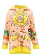Matchesfashion.com Etro - Illustrative-print Cotton-blend Terry Coverup - Womens - Pink Multi