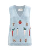 Story Mfg. - Party Crocheted Organic-cotton Sweater Vest - Womens - Blue Multi