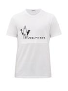 Mens Rtw Moncler - Logo-print Cotton T-shirt - Mens - White