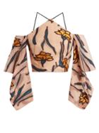 Matchesfashion.com Roland Mouret - Kidwick Iris Fil Coup Halterneck Top - Womens - Pink Multi